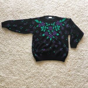 Shimmery Sparkle Vintage Floral Sweater